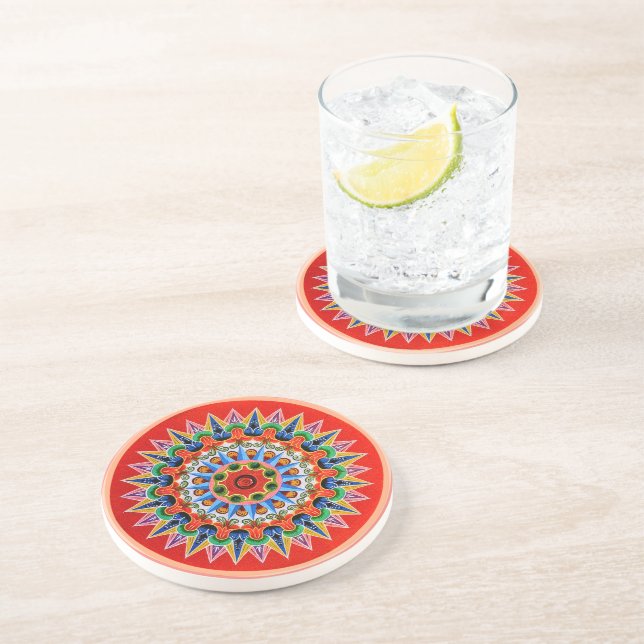 Dessous De Verre En Grès Oxcartwheel costaricien (Côté)