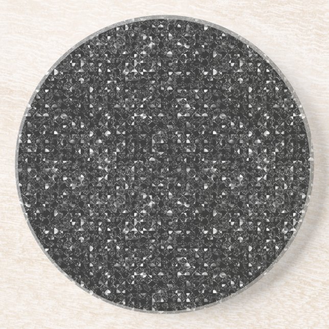 Dessous De Verre En Grès paillettes noires, effet grès (Devant)