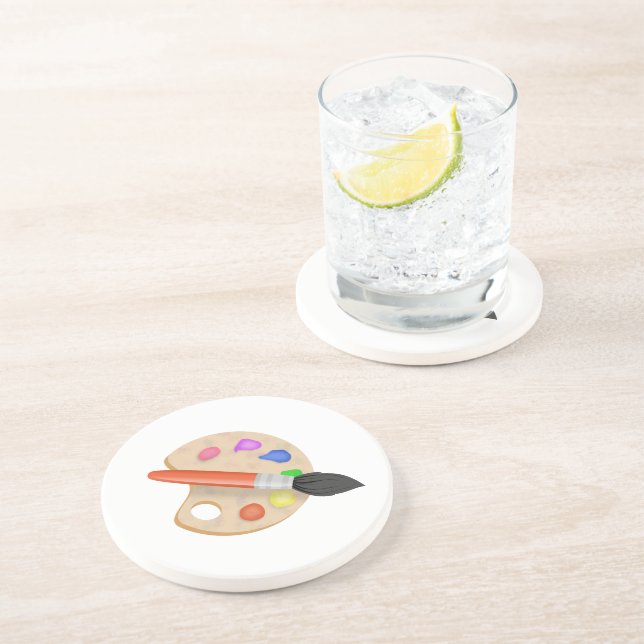 Dessous De Verre En Grès Palette Artiste (Côté)