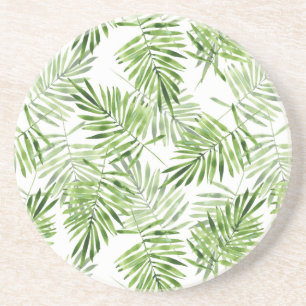 Dessous De Verre En Grès Palmettes vertes