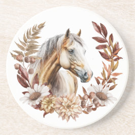 Dessous De Verre En Grès Palomino Gold Quarterhorse Automne Wreath