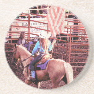 Dessous De Verre En Grès Palomino Rodéo Drapeau Américain Cheval