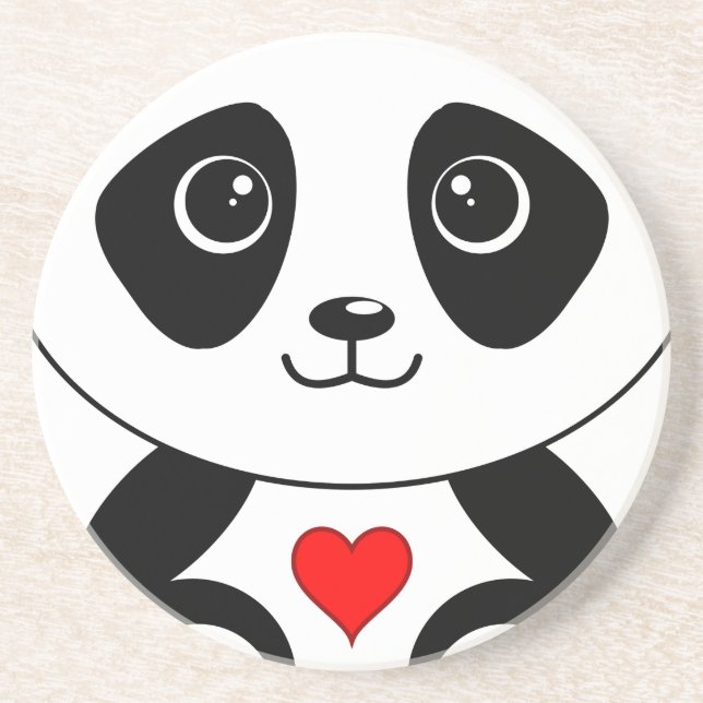 Dessous De Verre En Grès Panda affectueux (Devant)