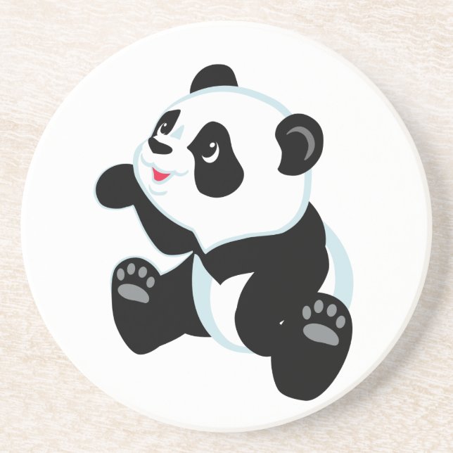 Dessous De Verre En Grès panda de bande dessinée (Devant)