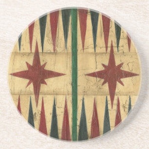 Dessous De Verre En Grès Panneau antique de jeu de backgammon par le