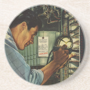 Dessous De Verre En Grès Panneau de disjoncteur électrique vintage