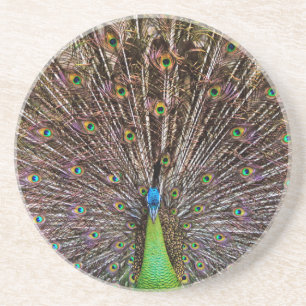 Dessous De Verre En Grès Paon