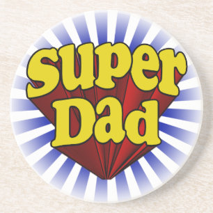 Dessous De Verre En Grès Papa superbe, super héros rouge/jaune/bleu
