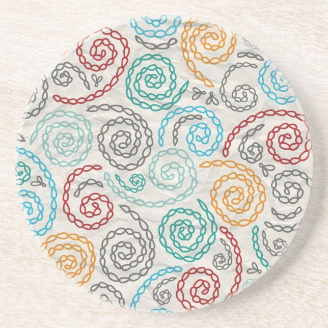 Dessous De Verre En Grès Papier fripé par fantaisie de broderie (Devant)