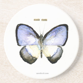 Dessous De Verre En Grès Papillon : Bleu Vert-Réuni