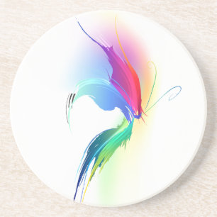 Dessous De Verre En Grès Papillon de peinture Abstrait