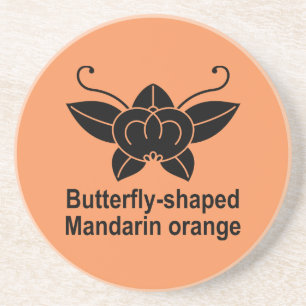 Dessous De Verre En Grès Papillon mandarine