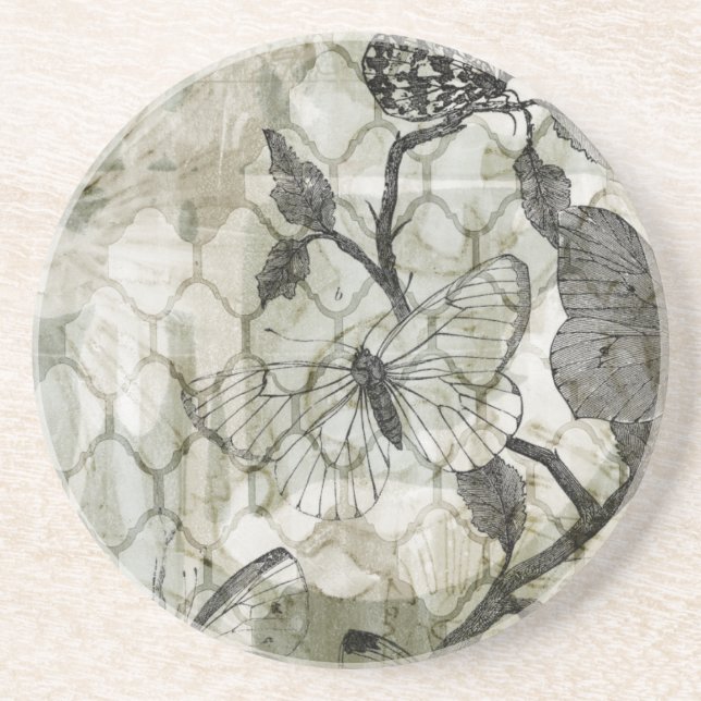 Dessous De Verre En Grès Papillons arabes II (Devant)