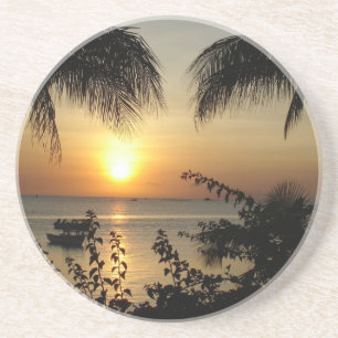 Dessous De Verre En Grès Paradis tropical de plage