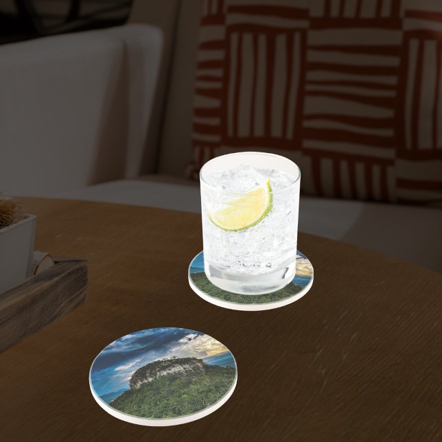 Dessous De Verre En Grès Parc national Pilot Mountain NC | après la tempête (Créateur téléchargé)