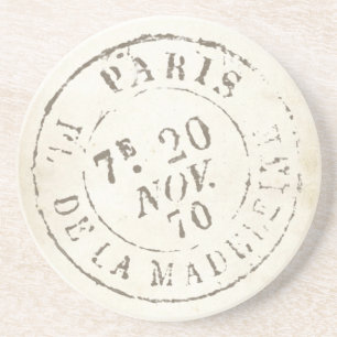 Dessous De Verre En Grès Paris Postmark Vintage Carte Postale France