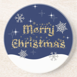 Dessous De Verre En Grès Parties scintillant de Noël simple et élégante