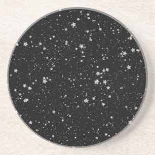 Dessous De Verre En Grès Parties scintillantes Stars2 - Noir argenté