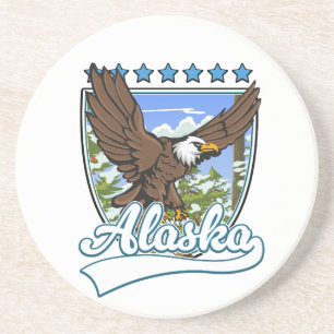 Dessous De Verre En Grès Patch de voyage en Alaska