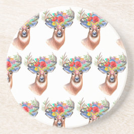 Dessous De Verre En Grès Paterna Flower Reindeer Christmas Magie