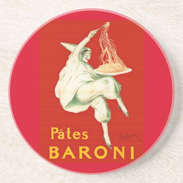 Dessous De Verre En Grès Pates Baroni Cappiello Publicité Vintage (Devant)