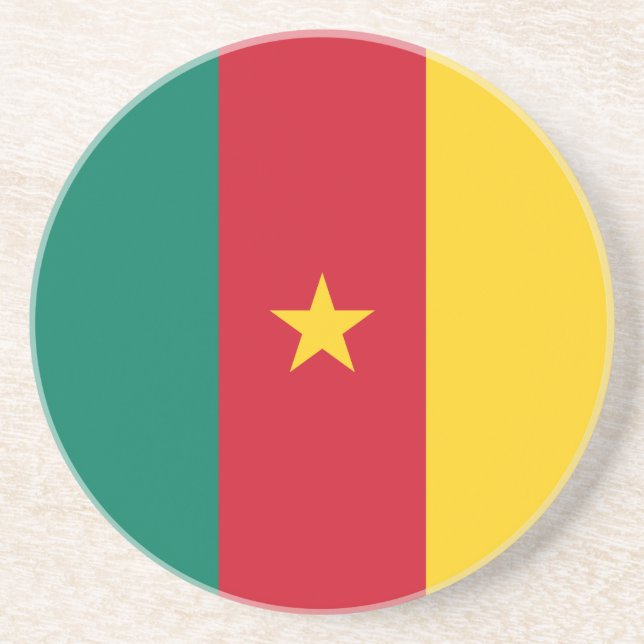 Dessous De Verre En Grès Patriotic Cameroon (Devant)