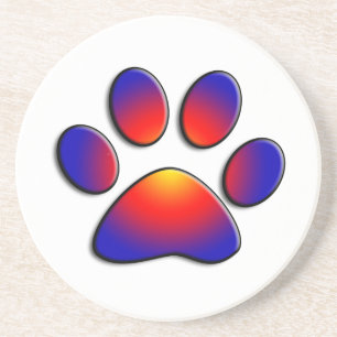 DESSOUS DE VERRE EN GRÈS PAW COLORÉ