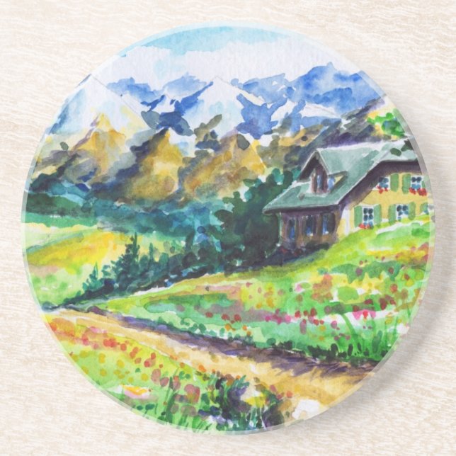 Dessous De Verre En Grès Paysage (Devant)