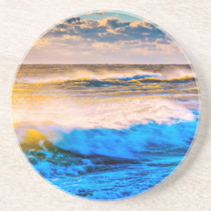 Dessous De Verre En Grès Paysage côtier au lever du soleil