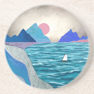 Dessous De Verre En Grès Paysage de Sailboat Cove