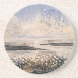 Dessous De Verre En Grès Paysage floral côtier artistique