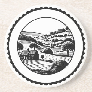 Dessous De Verre En Grès Paysage rural 06