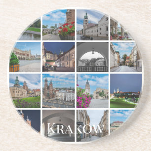 Dessous De Verre En Grès Paysages de la vieille ville de Cracovie, Pologne