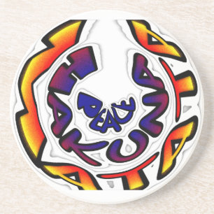 Dessous De Verre En Grès "Peace Hakuna Matata"