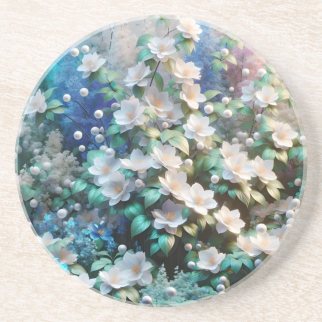 Dessous De Verre En Grès Pearlescent Flora (Devant)