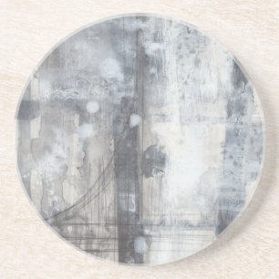 Dessous De Verre En Grès Peinture grise contemporaine