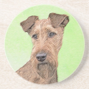 Dessous De Verre En Grès Peinture Irlandaise Terrier - Cute Original Chien 