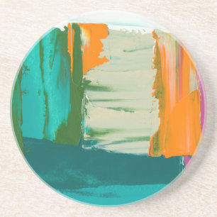 Dessous De Verre En Grès Peinture Multicolore De La Liberté D'Expression