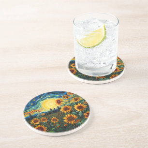 Dessous De Verre En Grès Peinture Tournesols de Van Gogh