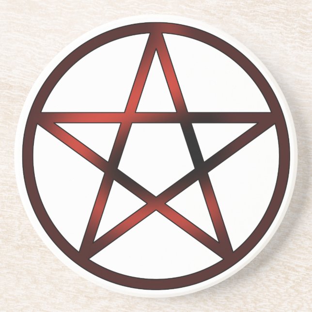 Dessous De Verre En Grès Pentacle autel - Rouge (Devant)
