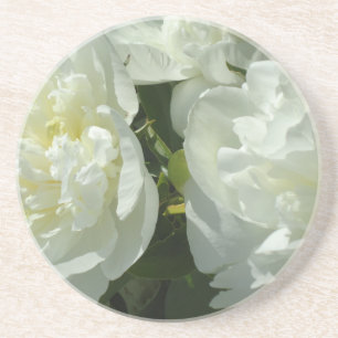 Dessous De Verre En Grès Peonies blanches