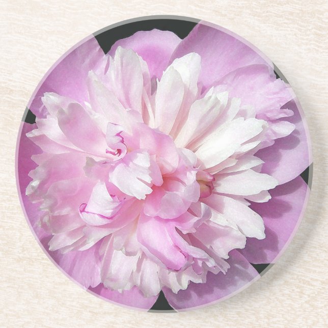 Dessous De Verre En Grès Peony rose (Devant)