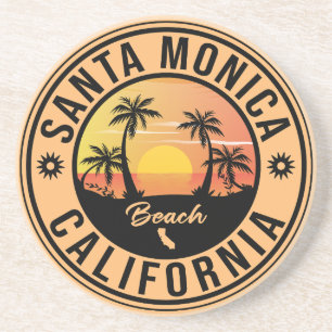 Dessous De Verre En Grès Père Noël Monica California Retro Sunset Souvenirs