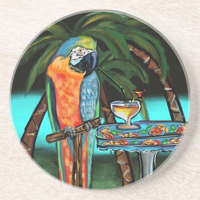 Dessous De Verre En Grès Perroquets de fête                    (Devant)