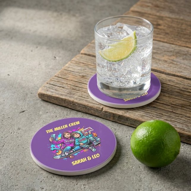 Dessous De Verre En Grès Personalized Mother & Son Graffiti Coaster (Créateur téléchargé)