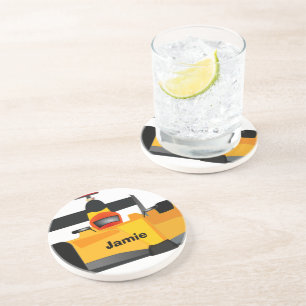 Dessous De Verre En Grès Personnaliser Race Car Cadeaux de fête d'anniversa