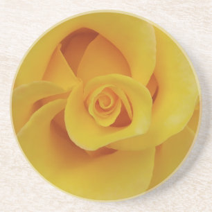 Dessous De Verre En Grès Pétales romantiques de rose jaune