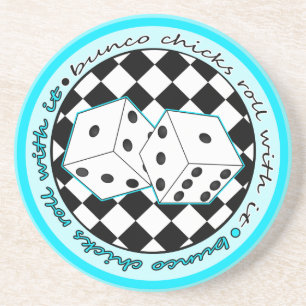 Dessous De Verre En Grès Petit pain de poussins de Bunco avec lui - bleu