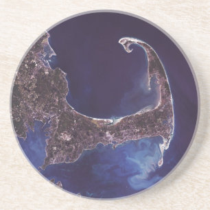 Dessous De Verre En Grès Photographie de satellite de Cape Cod