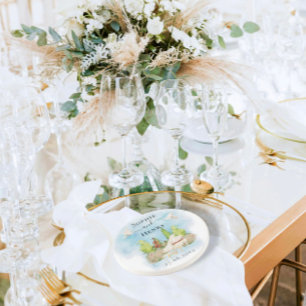 Dessous De Verre En Grès Piano élégant  Fleurs violon colombes Mariage Luxe